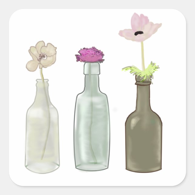 color illustrations square sticker (Front)