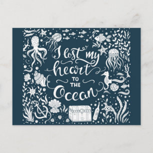 Color in I lost my heart to the ocean illustration Postcard