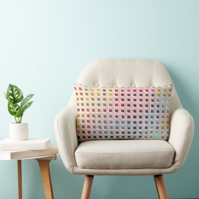 Color in the Grid Lumbar Pillow (Chair)