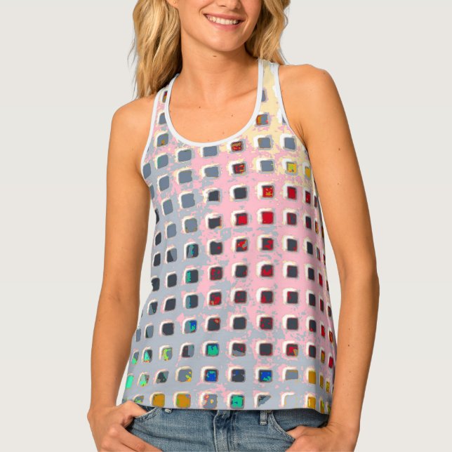 Color in the Grid Tank Top (Front)