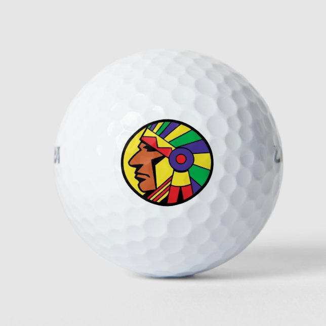 Color Indian Head Golf Balls (Front)
