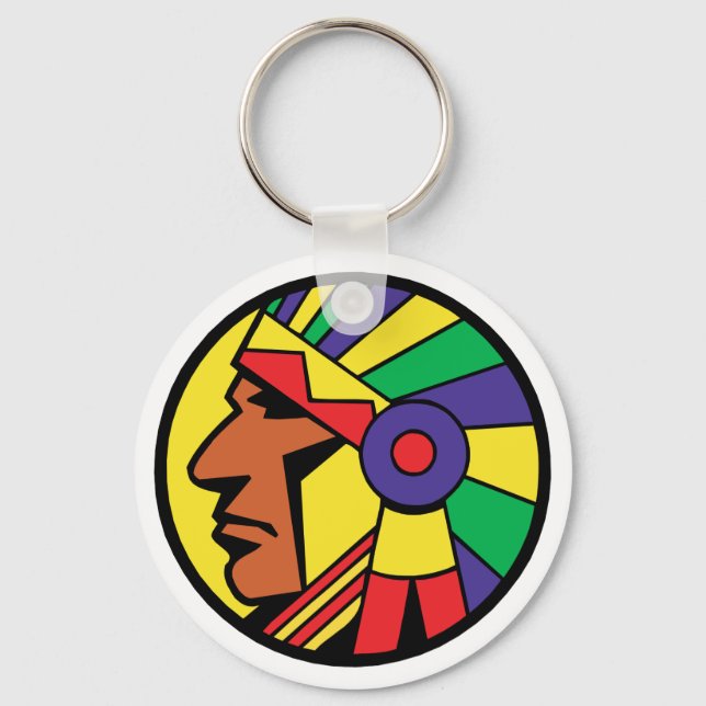 Color Indian Head Keychain (Front)