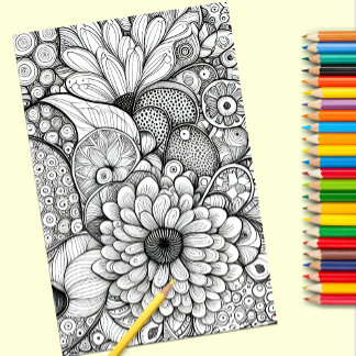 Color It Abstract Daisy Floral Poster