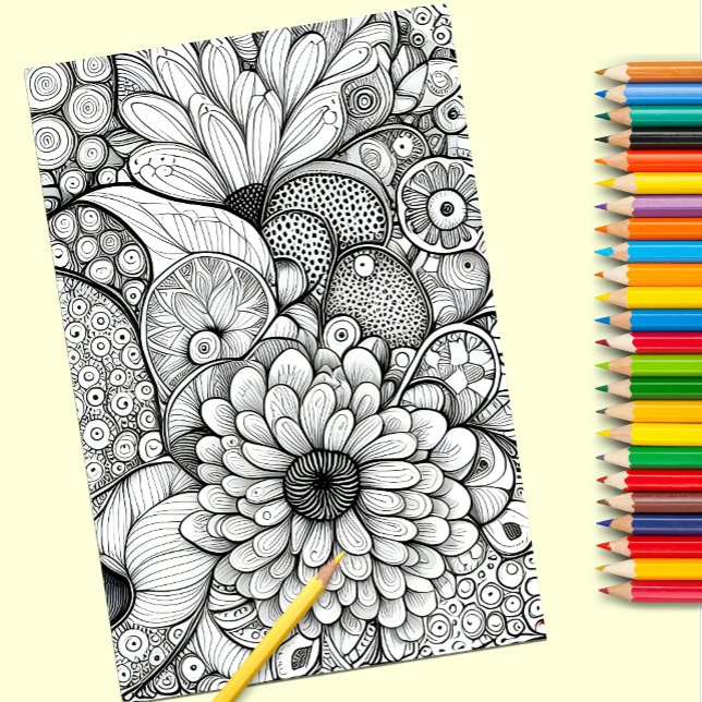 Color It Abstract Daisy Floral Poster (Creator Uploaded)