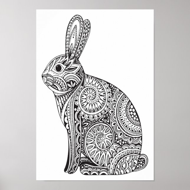 Color It Poster Rabbit Pattern (Front)
