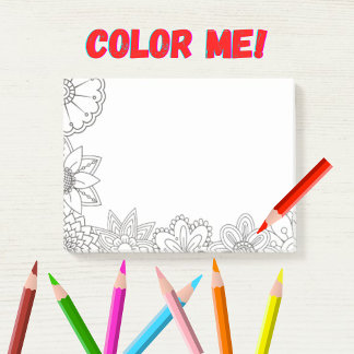 Color it yourself adult pattern post-it notes