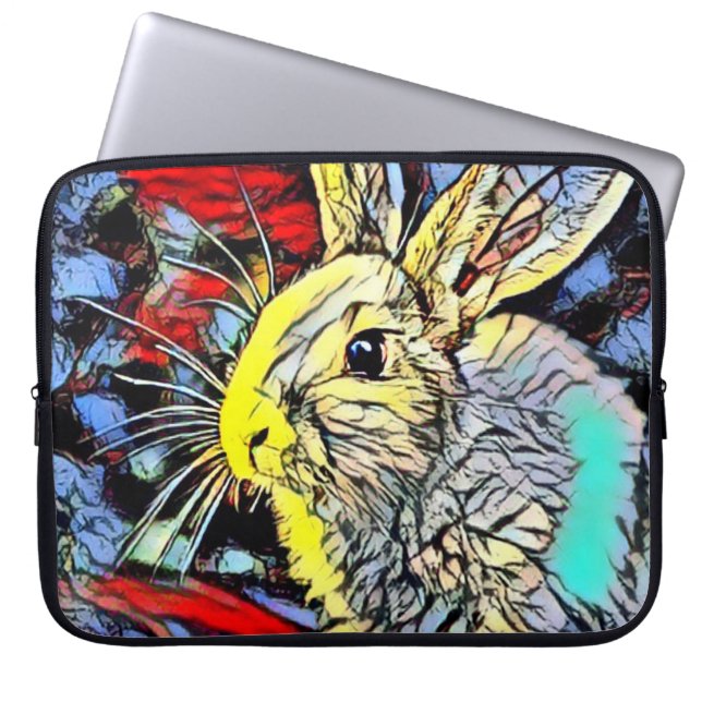 color kick bunny laptop sleeve (Front)