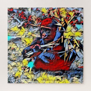 Color Kick - Gorilla Baby Jigsaw Puzzle