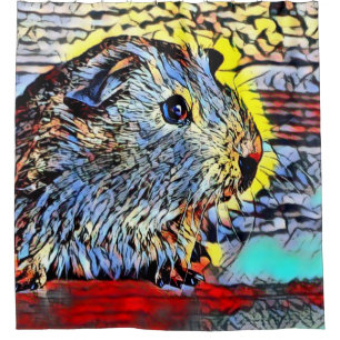 Color Kick - Guinea pig Shower Curtain