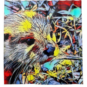Color Kick - Otter Shower Curtain
