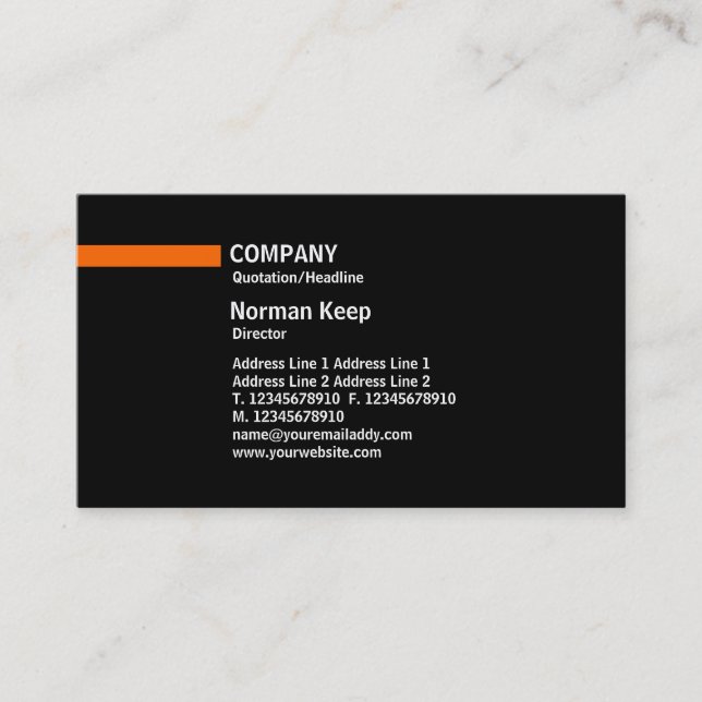 Color Line - Orange Business Card (Front)