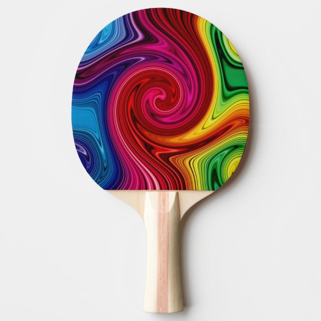 Color Lines Spectrum Swirl Ping Pong Paddle (Front)