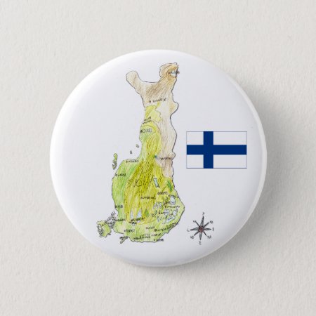 Color Map Of Finland Drawing Badge Pin Button
