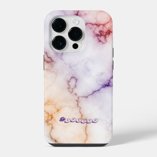 Color Marble Pattern Personalization Iphone Case (Back)