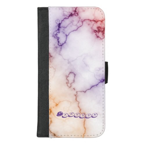 Color Marble Pattern Personalization iPhone 87 Plus Wallet Case