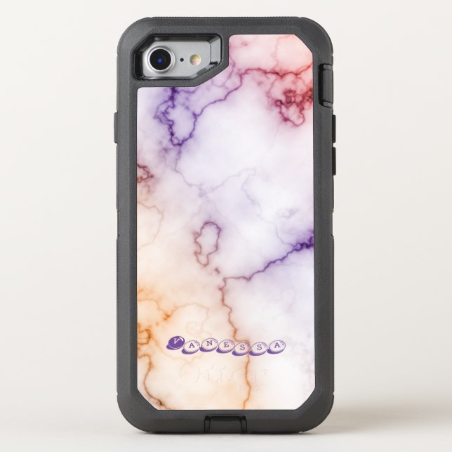 Color Marble Pattern Personalization Otterbox iPhone Case (Back)