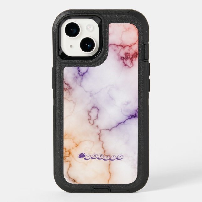Color Marble Pattern Personalization Otterbox iPhone Case (Back)