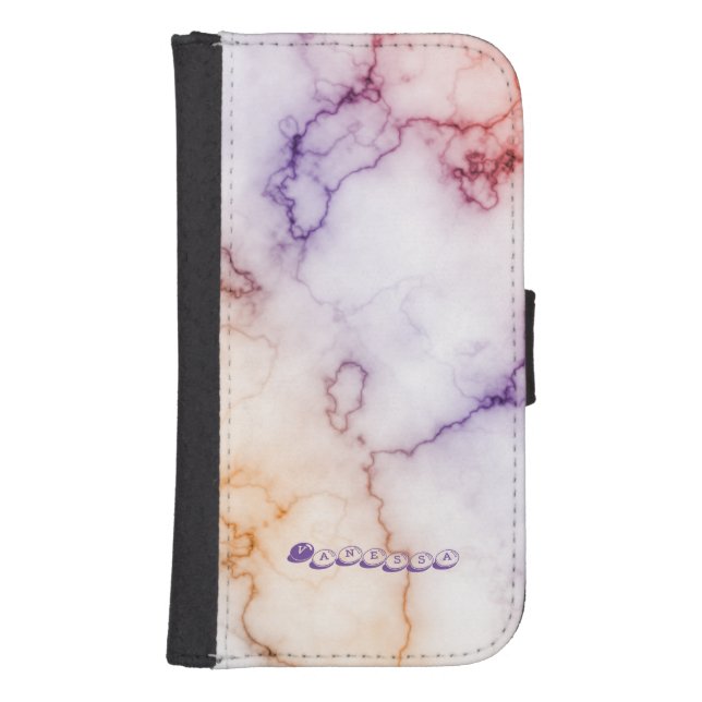 Color Marble Pattern Personalization Samsung Galaxy Wallet Case (Front)