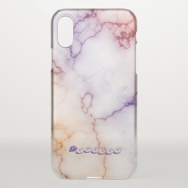 Color Marble Pattern Personalization Uncommon iPhone Case (Back)