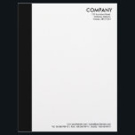 Color Margin - Black Letterhead<br><div class="desc">A modern business letter head with simple color margin. The margin is approximately 1.25" wide so allows a 1/4" offset for text with most word processor software which normally default to 1.5". Company and address details in the top right with Web and phone details aligned at the bottom, aligned approximately...</div>