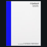 Color Margin - Blue Letterhead<br><div class="desc">A modern business letter head with simple color margin. The margin is approximately 1.25" wide so allows a 1/4" offset for text with most word processor software which normally default to 1.5". Company and address details in the top right with Web and phone details aligned at the bottom, aligned approximately...</div>