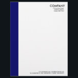 Color Margin - Deep Navy Letterhead<br><div class="desc">A modern business letter head with simple color margin. The margin is approximately 1.25" wide so allows a 1/4" offset for text with most word processor software which normally default to 1.5". Company and address details in the top right with Web and phone details aligned at the bottom, aligned approximately...</div>