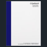 Color Margin - Deep Navy Letterhead<br><div class="desc">A modern business letter head with simple color margin. The margin is approximately 1.25" wide so allows a 1/4" offset for text with most word processor software which normally default to 1.5". Company and address details in the top right with Web and phone details aligned at the bottom, aligned approximately...</div>
