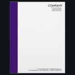 Color Margin - Deep Purple Letterhead<br><div class="desc">A modern business letter head with simple color margin. The margin is approximately 1.25" wide so allows a 1/4" offset for text with most word processor software which normally default to 1.5". Company and address details in the top right with Web and phone details aligned at the bottom, aligned approximately...</div>