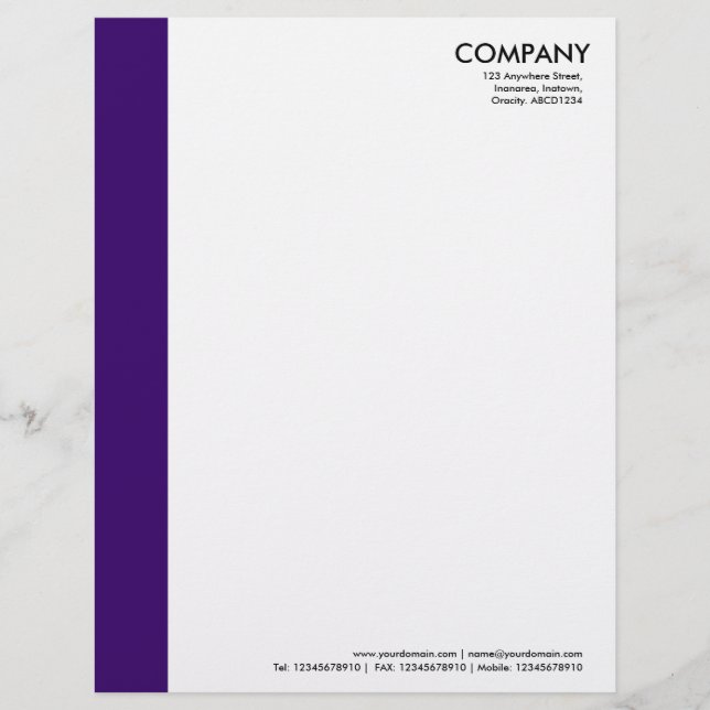 Color Margin - Deep Purple Letterhead (Front)