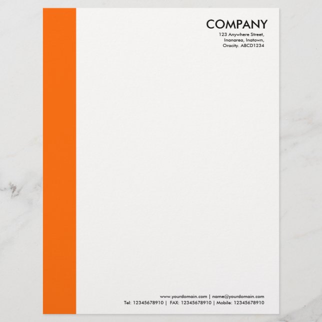 Color Margin - Orange Letterhead (Front)