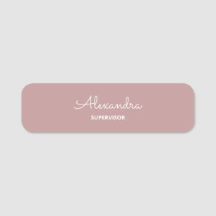 Color Match Business Company Staff Rosey Taupe Name Tag