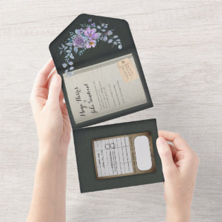 Color Match Watercolor Book Wedding Invitation