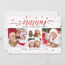 Color-Matching Text HAPPY Holidays Happy New Year Holiday Card