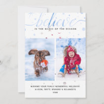 Color-Matching Typography BELIEVE in the Magic Holiday Card