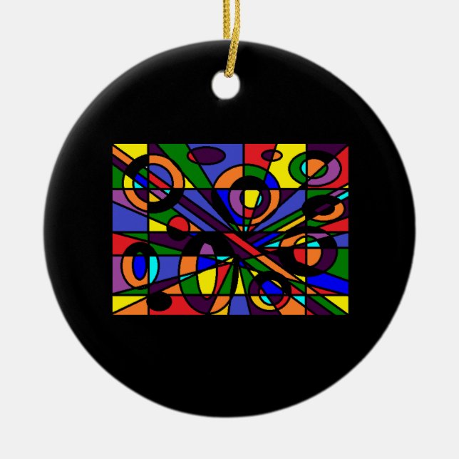Color Maze Ceramic Ornament (Front)