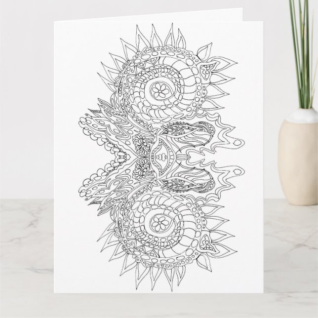 color me abstract doodle greeting card (Front)