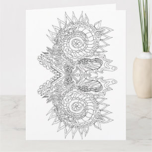 color me abstract doodle greeting card
