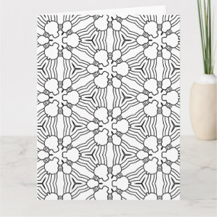 color me abstract doodle greeting card