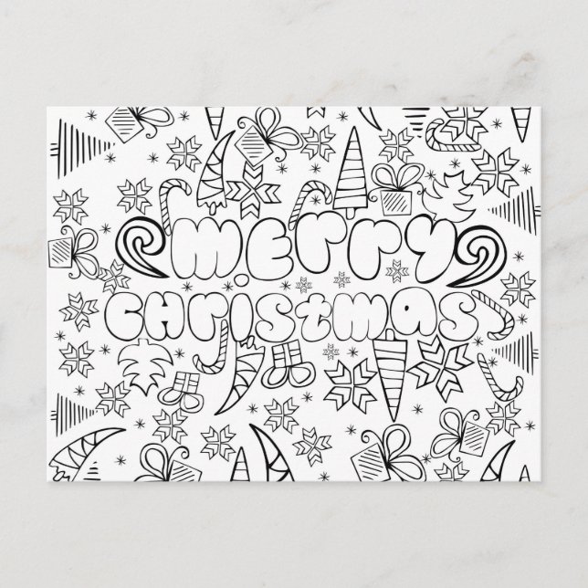 "Color me" anti stress "Merry Christmas" card (Front)