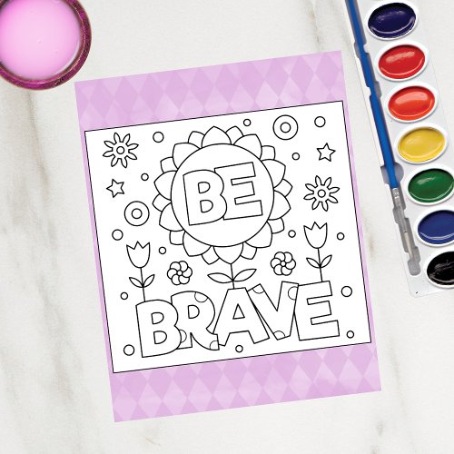 Color Me Be Brave  Inspirational Activity Cards