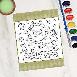 Color Me Be Fearless Inspirational Activity Cards