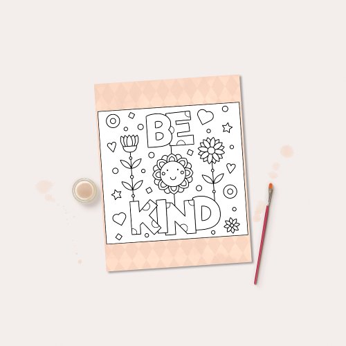 Color Me Be Kind  Inspirational Activity Cards