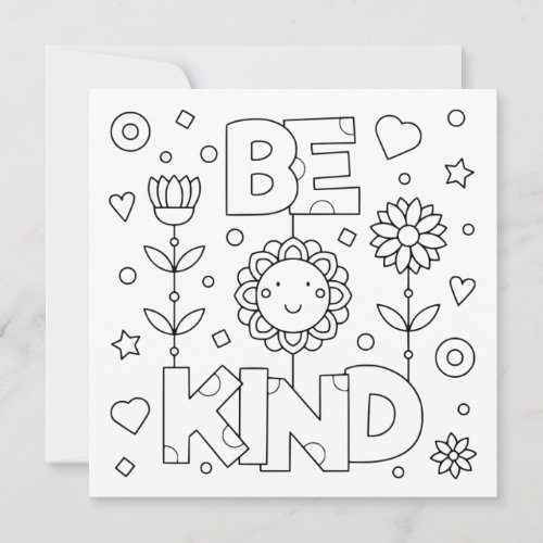 Color Me Be Kind Pass it On Card