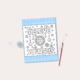 Color Me Believe In Yourself   Activity Cards