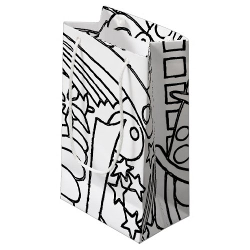 Color Me Black and White Coloring Party Small Gift Bag