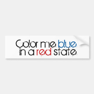 Color Me Blue in a Red State Bumper Sticker