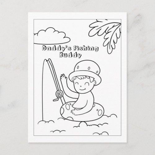 Color Me Boy Float Tube Fishing  Activity Cards