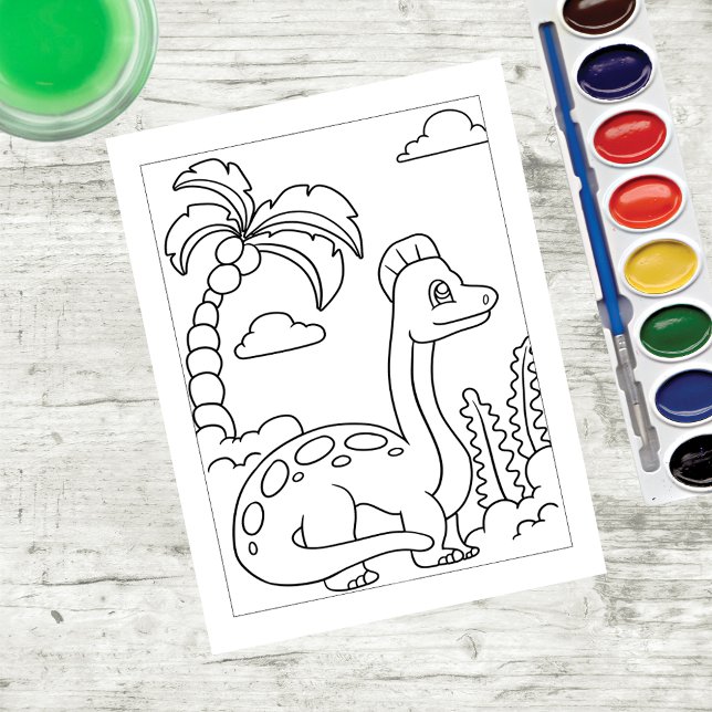 Color Me Brachiosaurus Dinosaur | Activity Cards (Creator Uploaded)