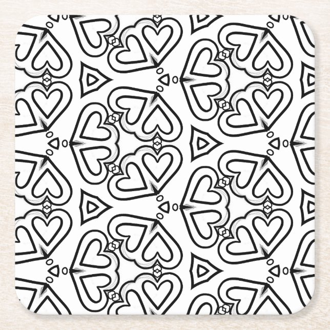 color me butterfly hearts coaster (Front)