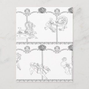 Color Me Carousel Postcard